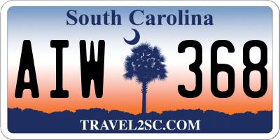 SC license plate AIW368