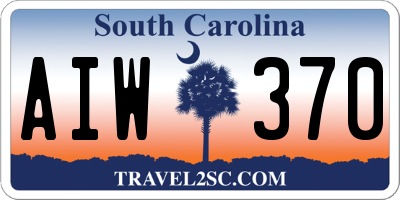 SC license plate AIW370
