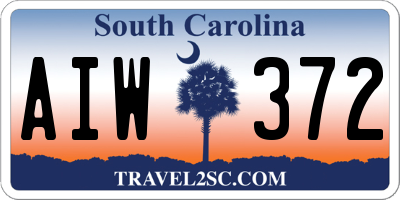 SC license plate AIW372