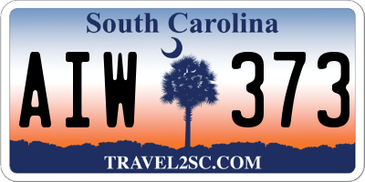 SC license plate AIW373