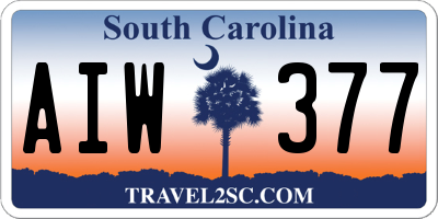 SC license plate AIW377