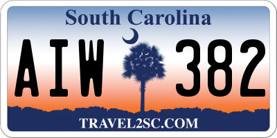 SC license plate AIW382