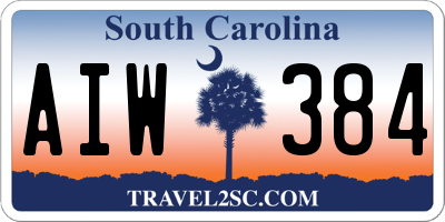 SC license plate AIW384