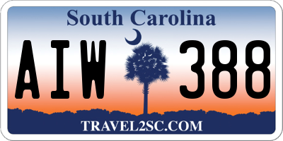 SC license plate AIW388