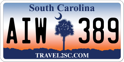 SC license plate AIW389