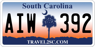SC license plate AIW392