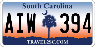 SC license plate AIW394