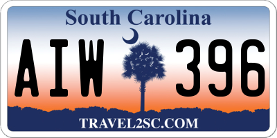SC license plate AIW396