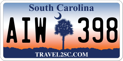 SC license plate AIW398