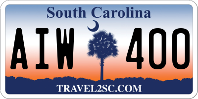 SC license plate AIW400
