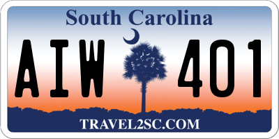 SC license plate AIW401