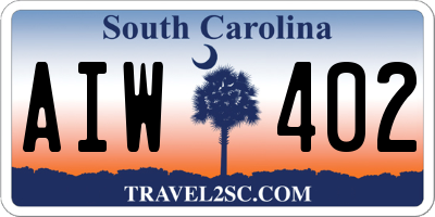 SC license plate AIW402