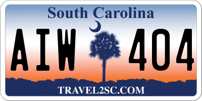 SC license plate AIW404