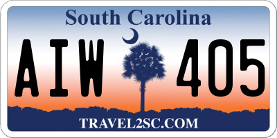 SC license plate AIW405