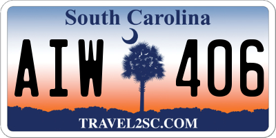 SC license plate AIW406