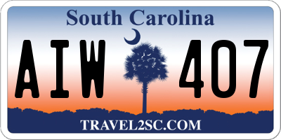 SC license plate AIW407