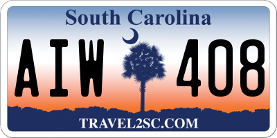 SC license plate AIW408