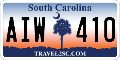 SC license plate AIW410