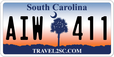 SC license plate AIW411