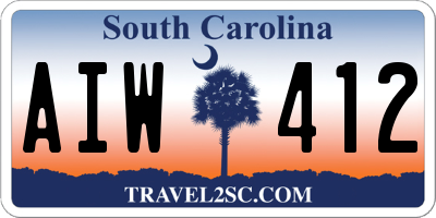 SC license plate AIW412