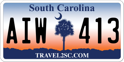 SC license plate AIW413