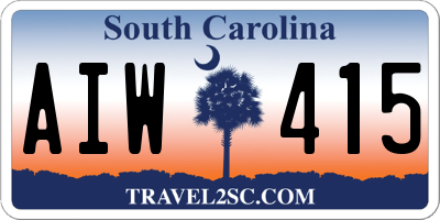 SC license plate AIW415