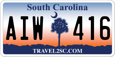 SC license plate AIW416
