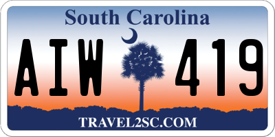 SC license plate AIW419