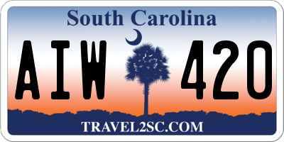 SC license plate AIW420