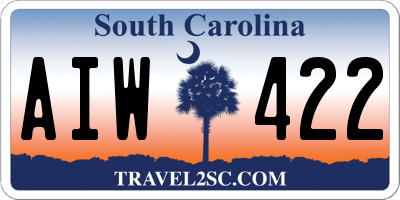 SC license plate AIW422