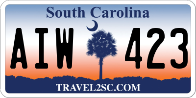 SC license plate AIW423