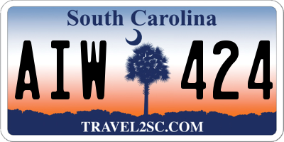 SC license plate AIW424