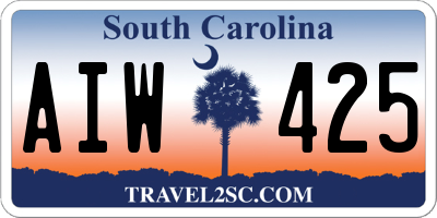 SC license plate AIW425
