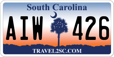 SC license plate AIW426
