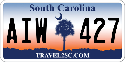 SC license plate AIW427