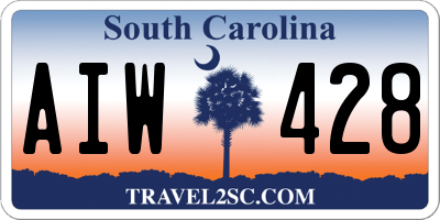 SC license plate AIW428