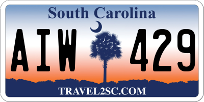 SC license plate AIW429
