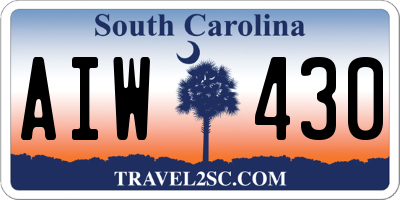 SC license plate AIW430