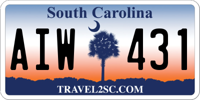 SC license plate AIW431