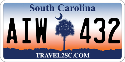 SC license plate AIW432