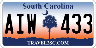 SC license plate AIW433