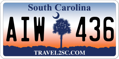 SC license plate AIW436