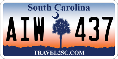 SC license plate AIW437