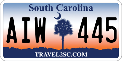 SC license plate AIW445