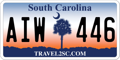 SC license plate AIW446