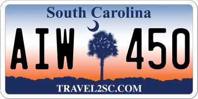 SC license plate AIW450