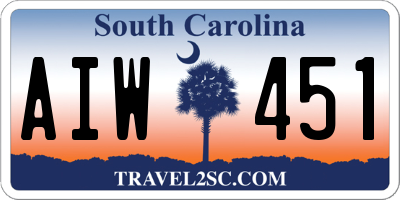 SC license plate AIW451