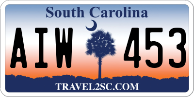 SC license plate AIW453