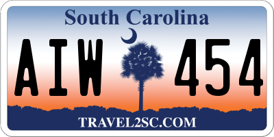 SC license plate AIW454