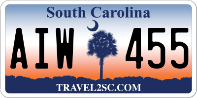 SC license plate AIW455